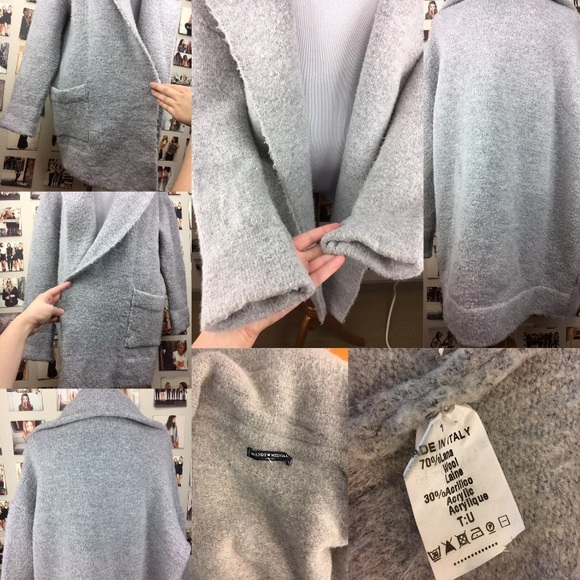 Brandy melville gray wool knit cardi kennedy coat - Picture 7 of 8